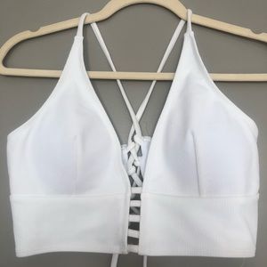 White ladder suit top